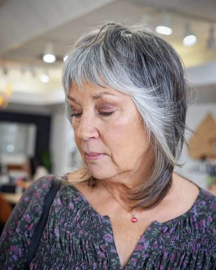 wolf cut for women over 60 with straight hair wolf cut for older women fine hair