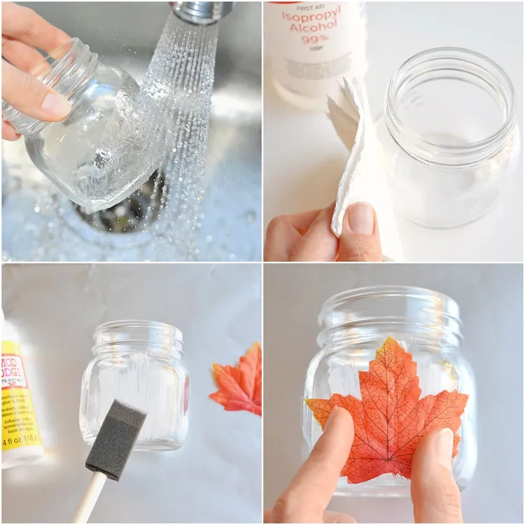 diy fall tealight candle jar tutorial