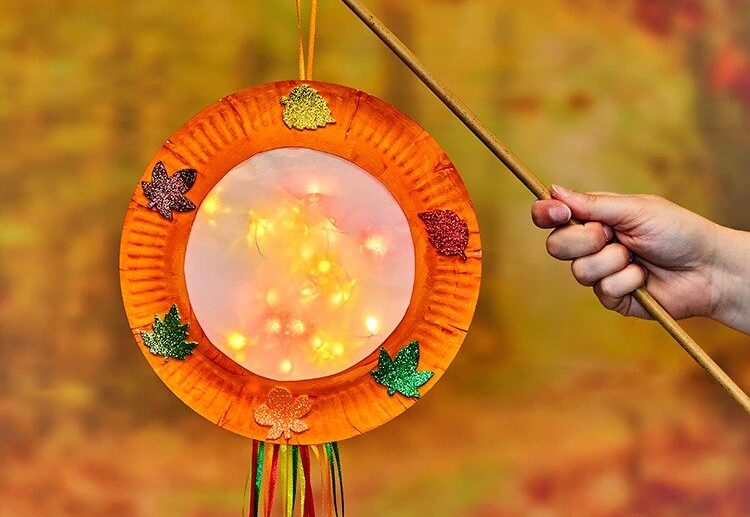 diy paper plate lantern cute and easy fall crafts for kids ideas