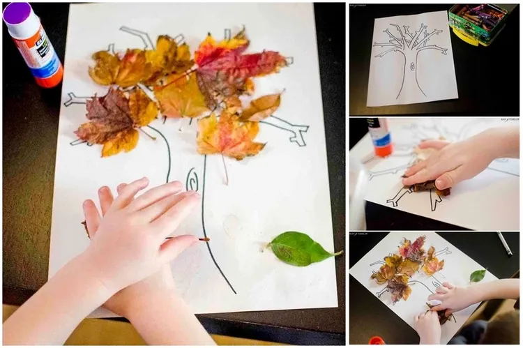 easy crafts for kids fall leaf tree
