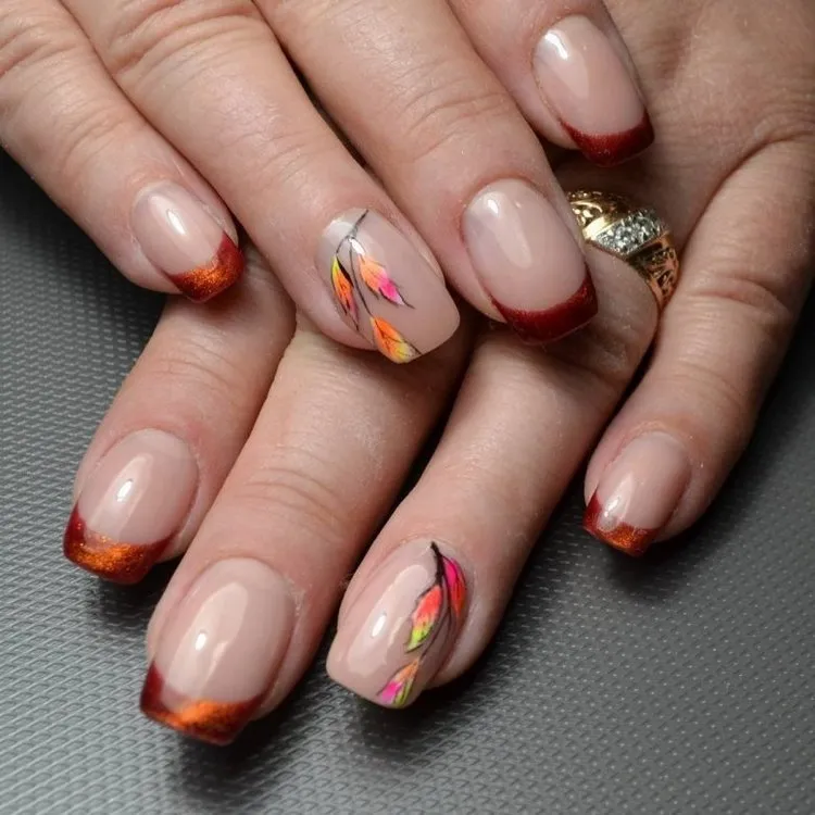 fall 2023 manicure trends square french tip nails