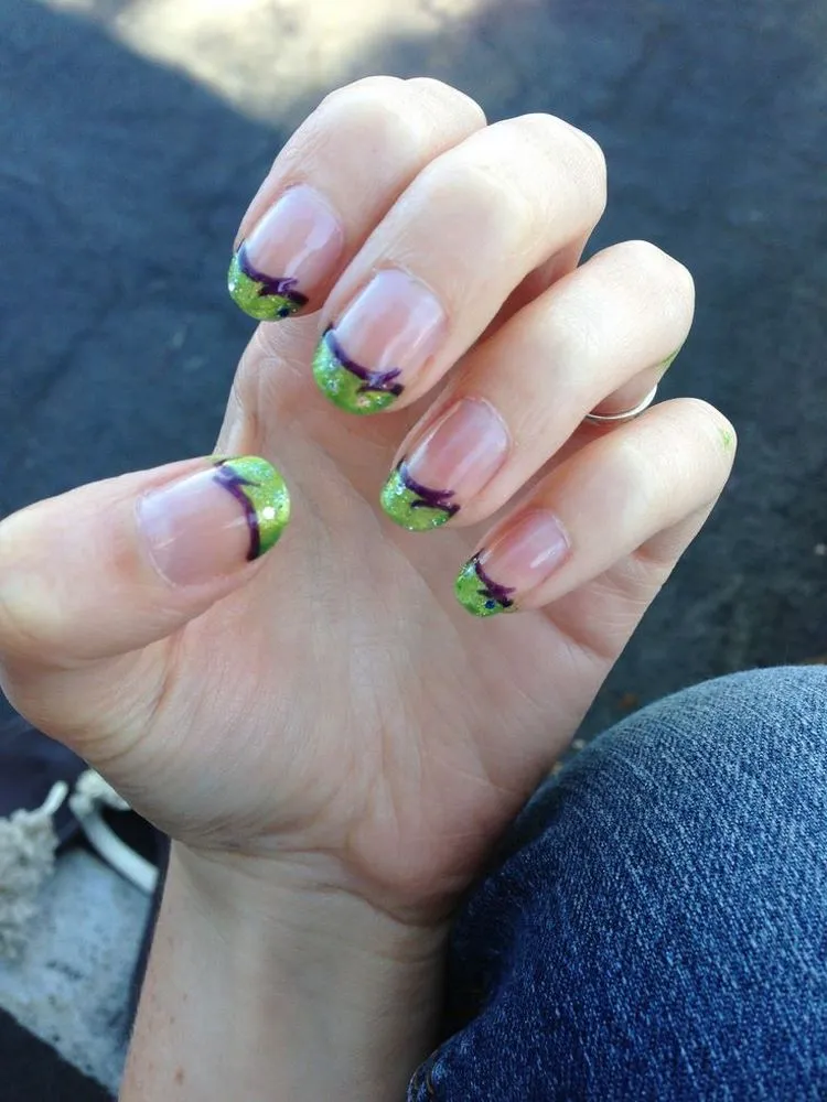 green halloween french nails original manicure ideas