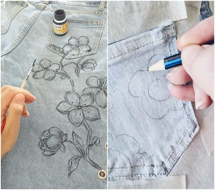 how to paint on jeans upcycle old jeans