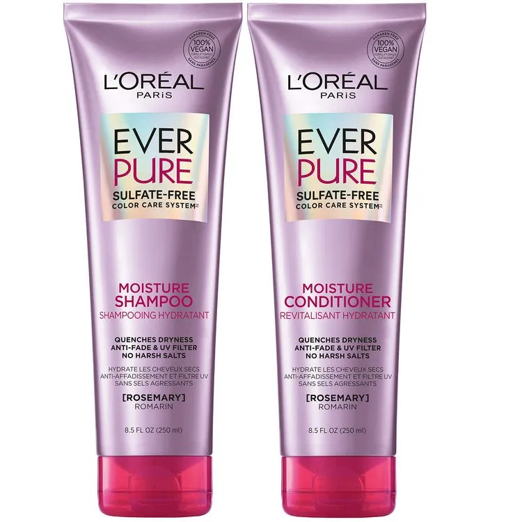 l'oréal paris everpure moisture sulfate free shampoo and conditioner for color treated hair