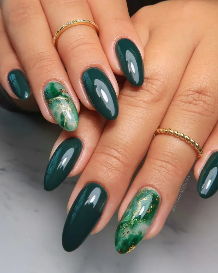 september nail colors 2023 green manicure