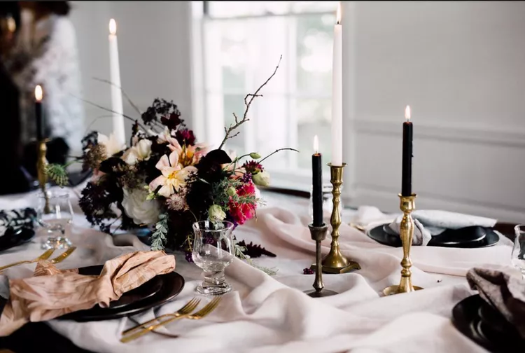 show the dark but magical side of fall with your table decorations