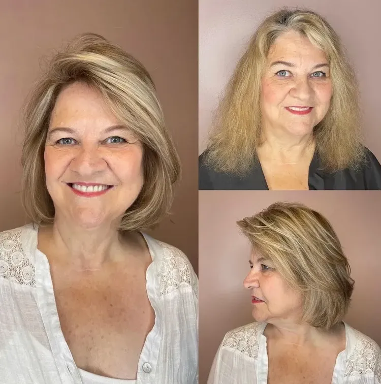 top slimming haircuts for women over 50 long bob with side bangs