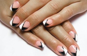 black and white french nail art
