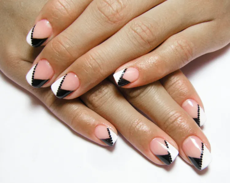 black and white french nail designs