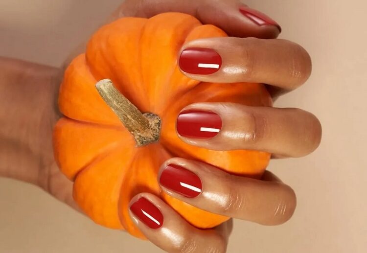 burnt orange nails october 2023 trends fall halloween manicure design ideas