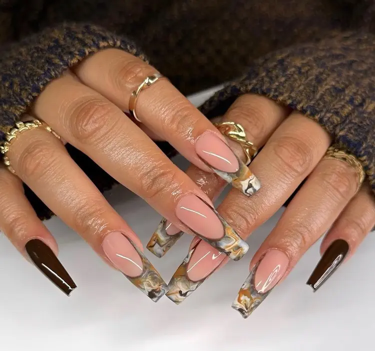caramel latte nails 2023 fall manicure trends milky