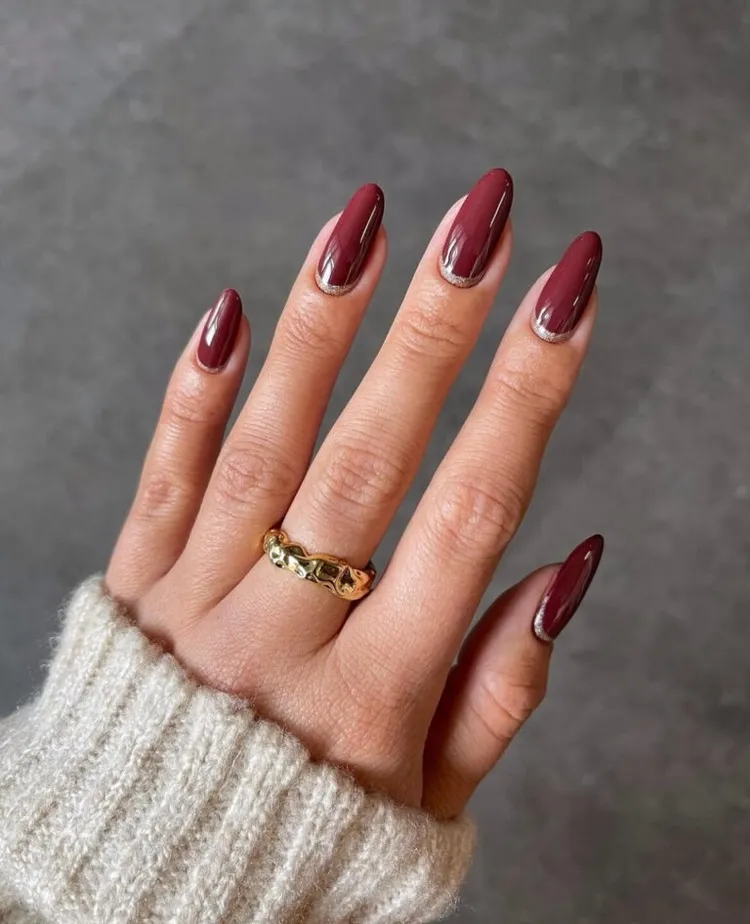 classy elegant september nails reverse french