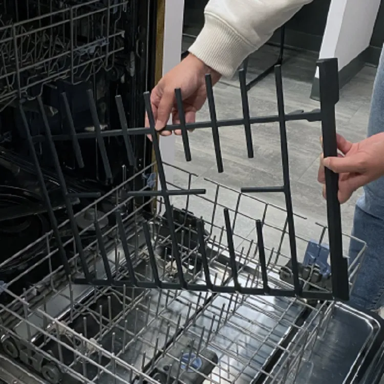 clean oven racks from stain steel in a dishwasher