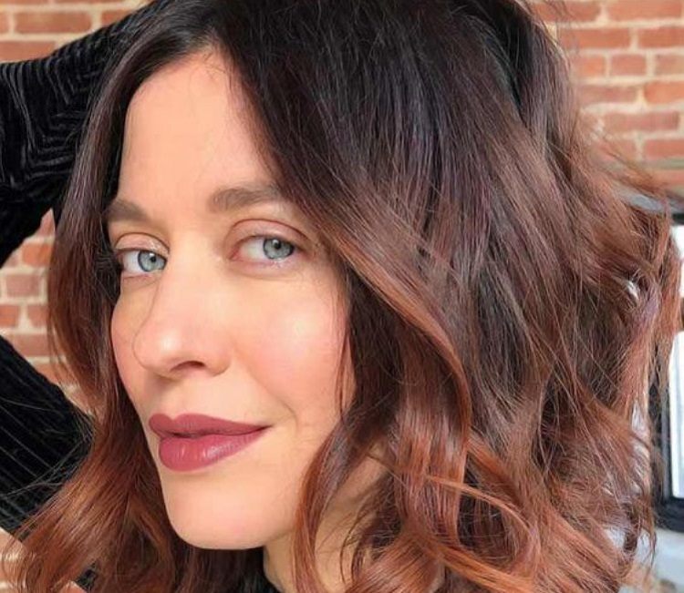 dark brown copper ombre highlights long bob best color thinning hair ideas brunettes