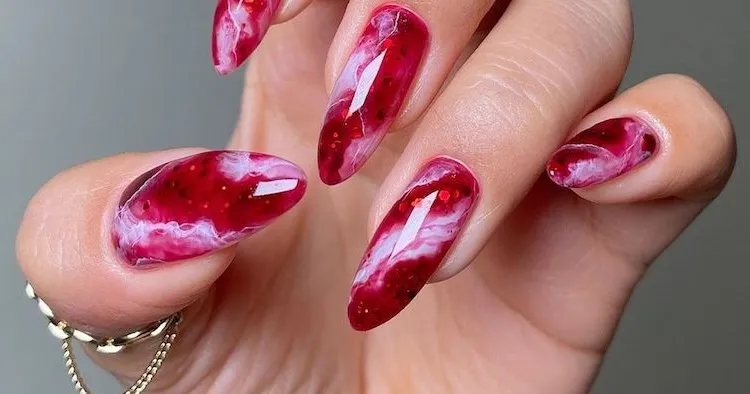 dark red nails designs for fall