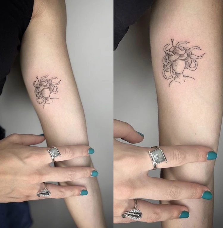 discreet medusa tattoo for women 2023