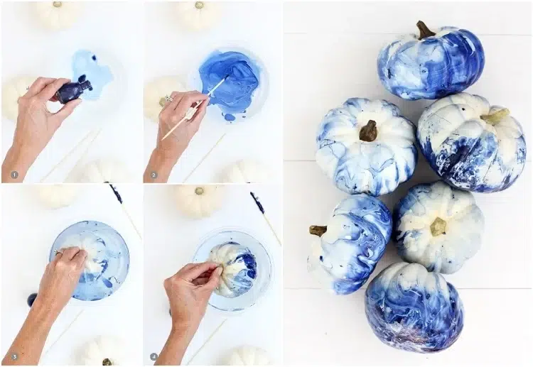 diy fall decoration easy to do magnificent marble pumpkins