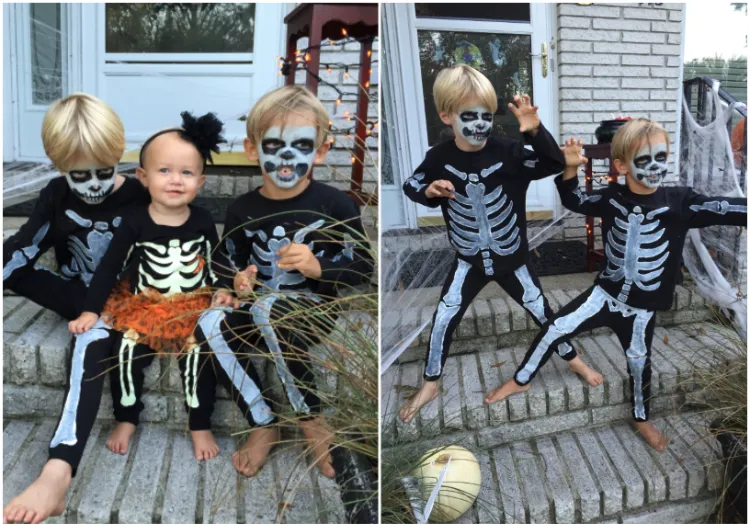 easy diy halloween costumes for kids 2023 ideas skeletons