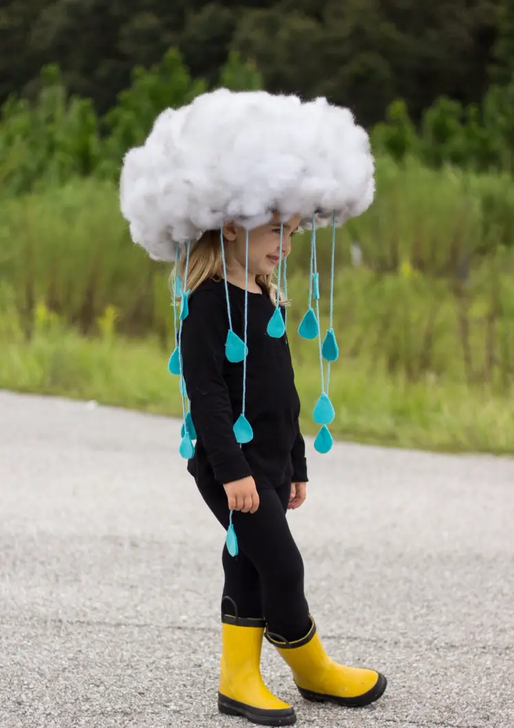 easy diy halloween costumes for kids gir or boy raining cloud costume