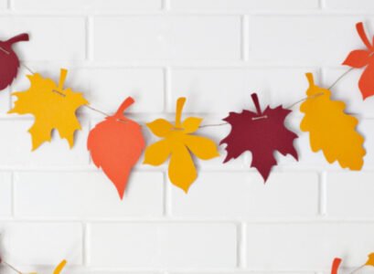 easy diy fall classroom decoration paper leaves garland