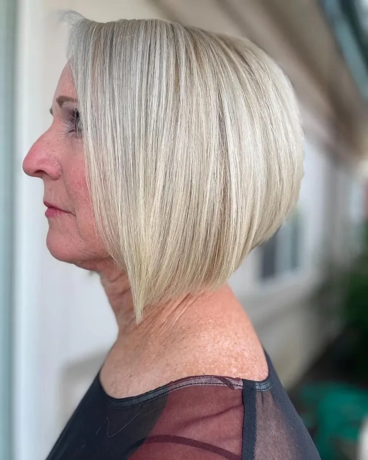 edgy a line bob for older ladies