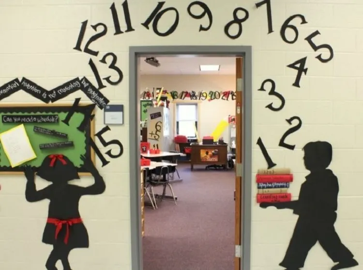 fall classroom door ideas learning math