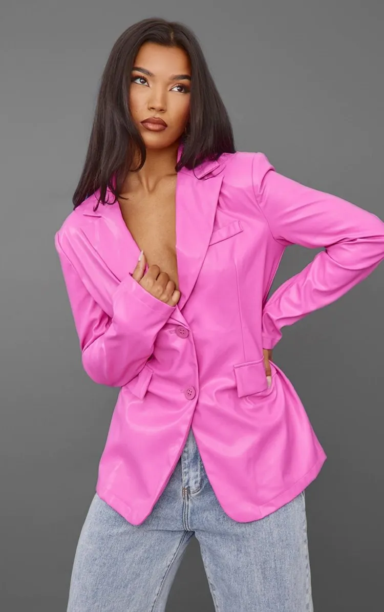 fall jacket trends 2023 faux leather in bright colours