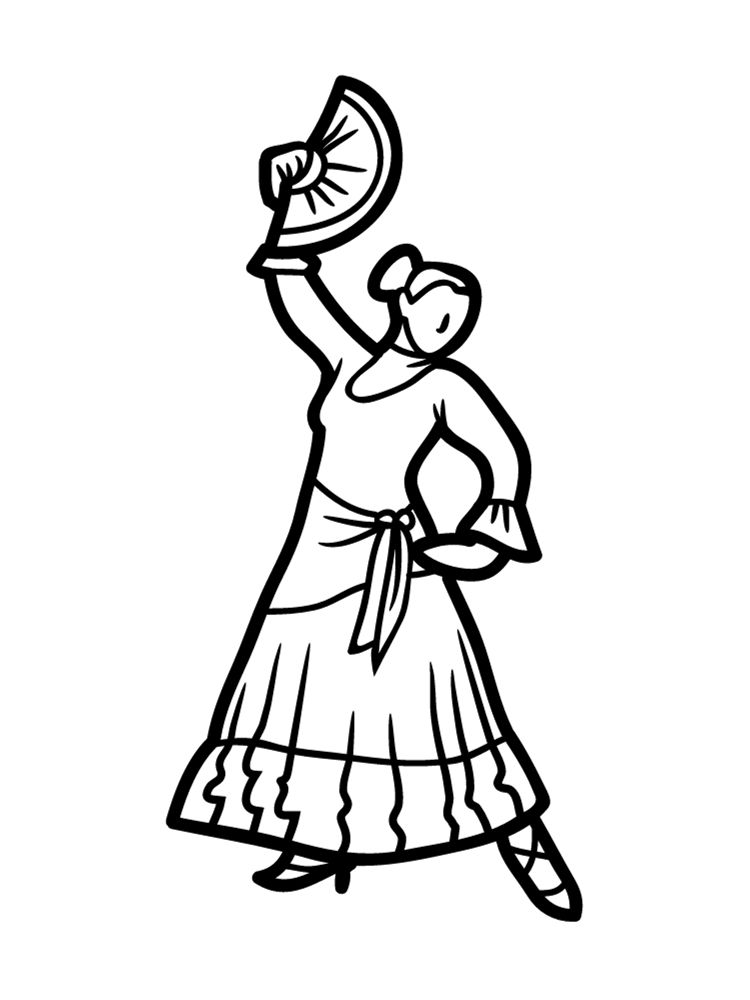 female flamenco dancer kids coloring page hispanic heritage month