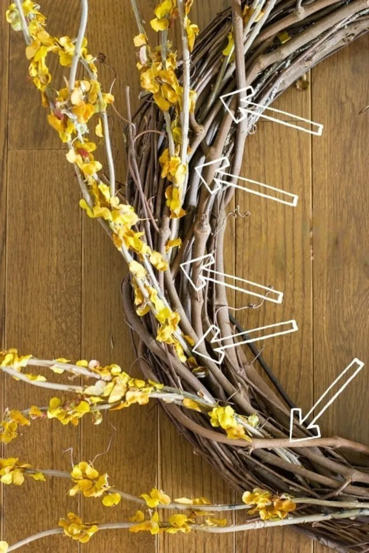 floral branches diy grapevine fall wreath