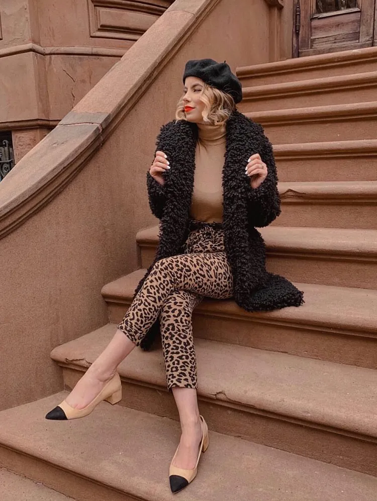 french style leopard print outfits 2023 for women fall trends