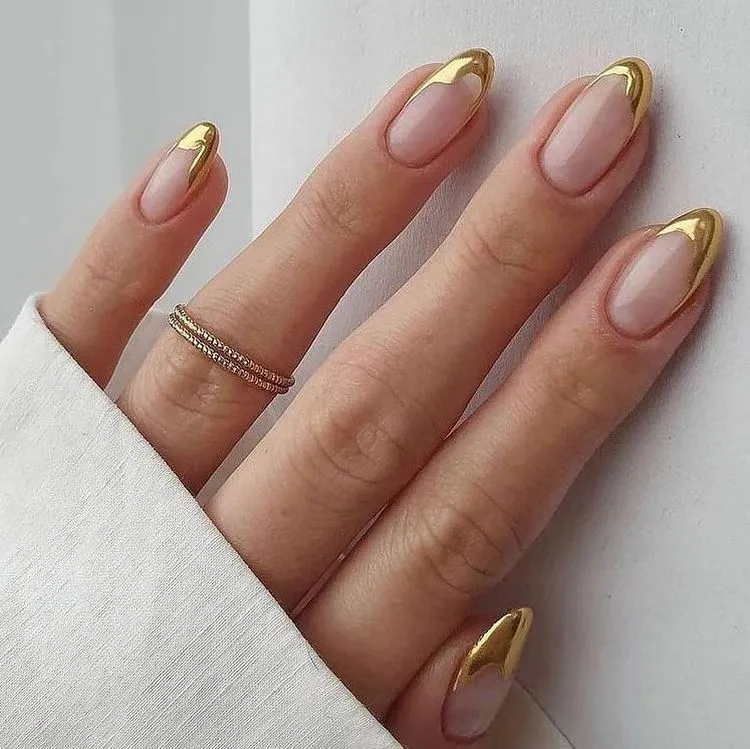 gold french tips september nails ideas fall manicure