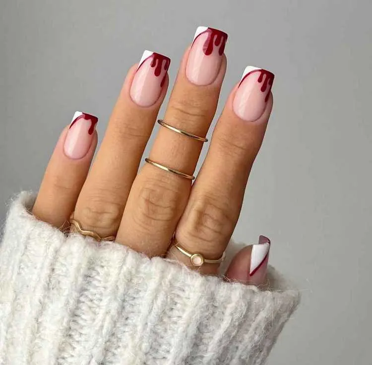 halloween french tip nail designs short nails
