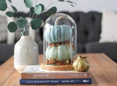 homemade fall decoration ideas easy coffee table decor under bell jar