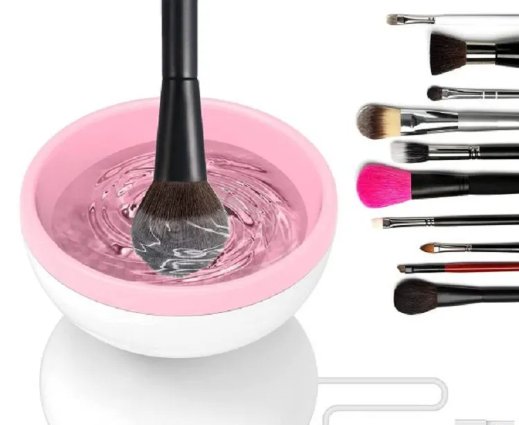 how to clean makeup brushes dip in water mild soap solution