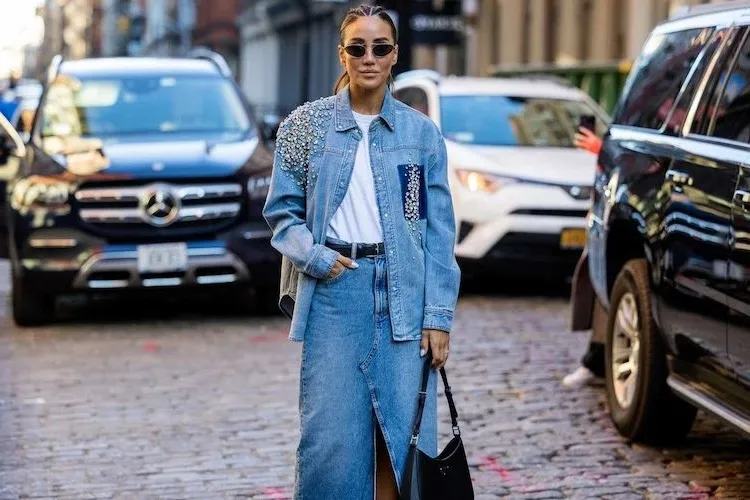 how to combine denim skirts in autumn 2023