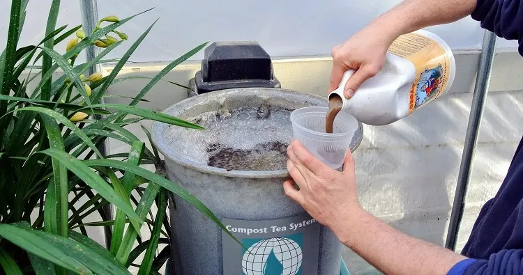 how to make compost tea let it aerate for hours