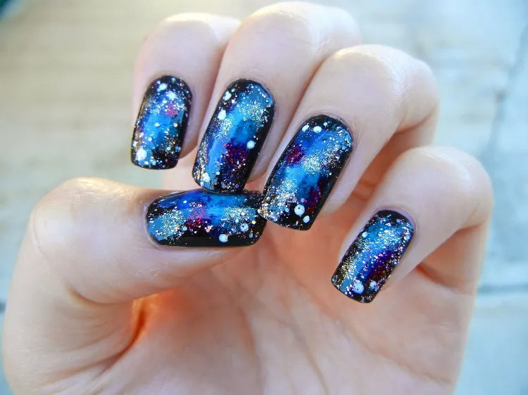 how to paint galaxy nails