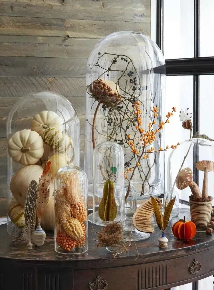 in stylish glass containers autumn decoration 2023 rustic and modern for living room choose