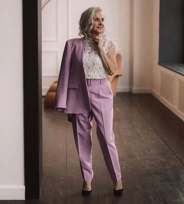 lavender suit for women over 60 fall fashion trends