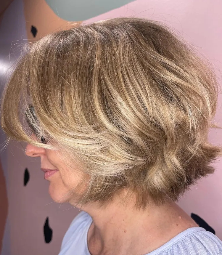 layered bob hairstyles for older women what hair length makes you younger
