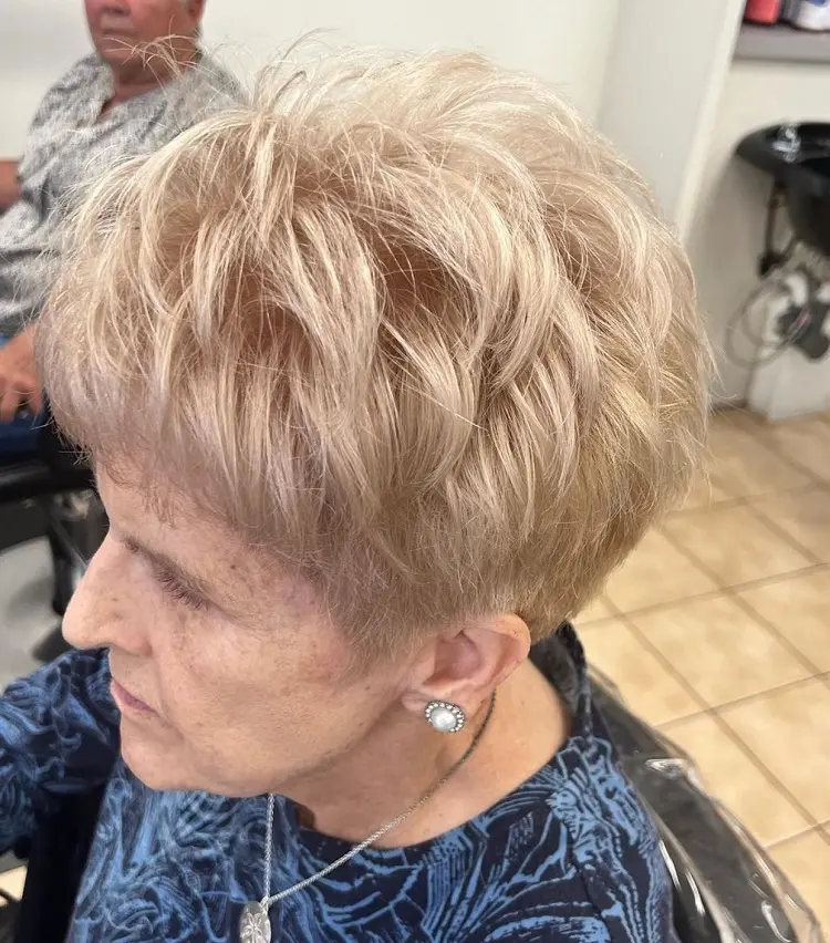 layered shaggy pixie haircut for over 60 wash and wear hairstyles