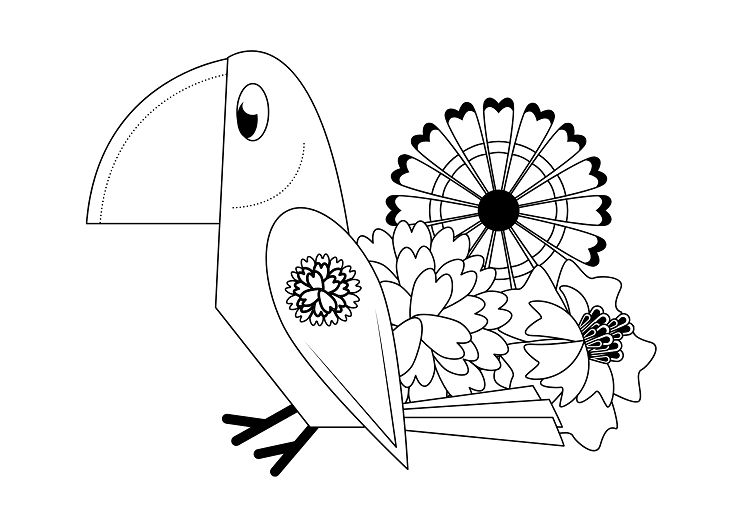 mexican red crowned parrot traditional flowers free kids coloring page hispanic heritage month 2023