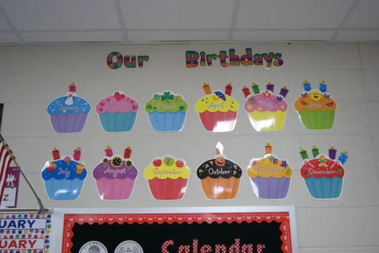 muffins in oversize print out and stick on the wall with the children's names