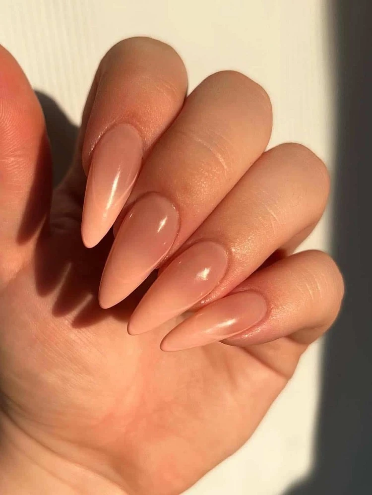 nude pink fall ombre nails