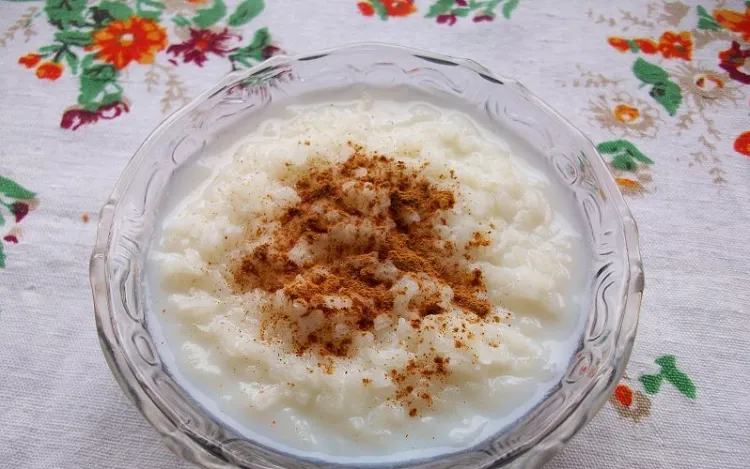 rice with milk dessert rich in carbohydrates and proteins