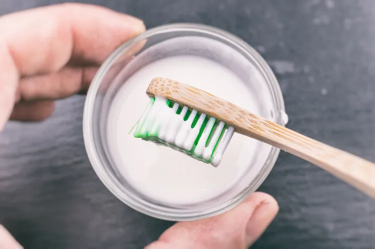 scrub the spots on your baseball cap