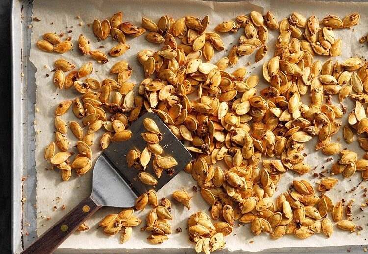 sesame garlic pumpkin seeds how to roast pumpkin seeds in the oven recipe