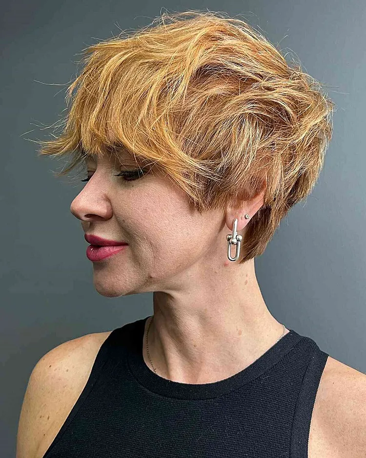 shaggy pixie cut modern hairstyle 2023 women over 50