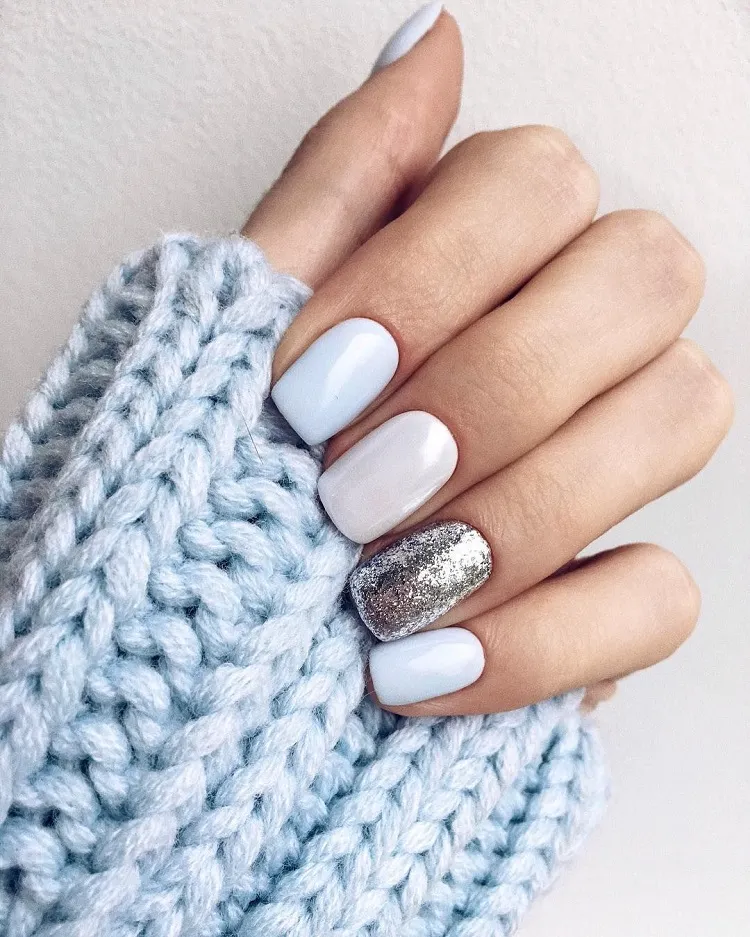 should you match nails to dress dark blue garment with silver nails