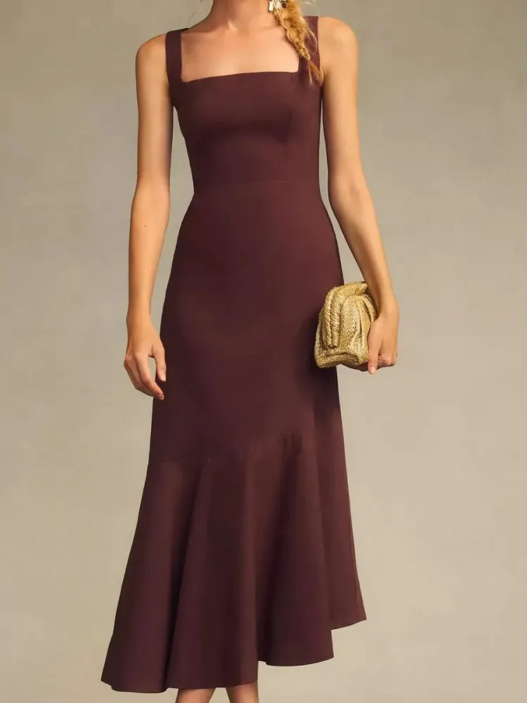 Simple Outdoor Wedding Guest Dress For Fall.webp